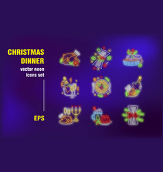 Christmas Dinner Neon Signs Set