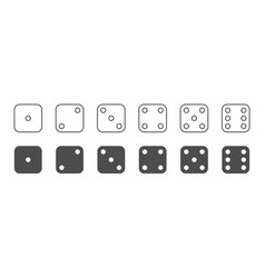 Dice Black Outline Flat Icons Backgammon Game 1 3