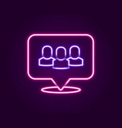 Glowing Neon Line Project Team Base Icon Isolated