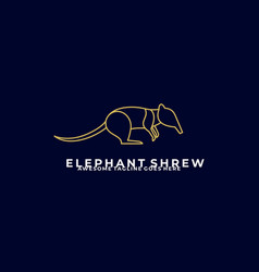 Logo Elephant Shrew Jump Line Art