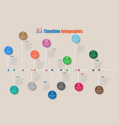 Modern Timeline Infographic With 13 Steps Circle