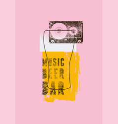 Music Beer Bar Glass And Audio Cassette