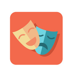 Abstract Button Icon Theater Mask Laughter