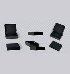 Black Cardboard Box Mockups Set