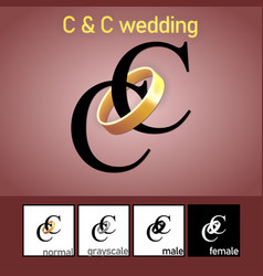 C And Letter With Wedding Ring Logo