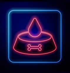 Glowing Neon Pet Food Bowl For Cat Or Dog Icon