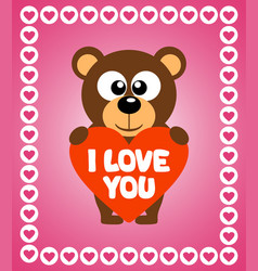 Valentines Day Background With Bear