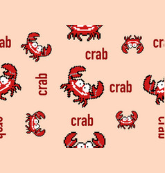 Crab Cartoon Character Seamless Pattern On Oran