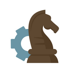 Gear Chess Horse Icon Flat Isolated