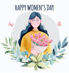 Happy Women S Day In Watercolor Style