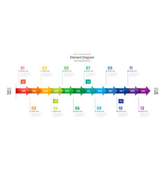 Infographic Arrow Template For Business 12 Months