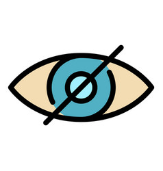 No Vision Icon Color Outline