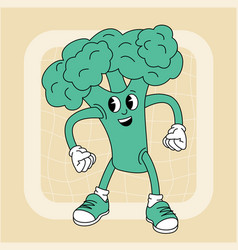 Vintage Groovy Broccoli Character