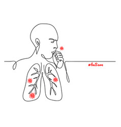 Virus In Lungs Person Coughing Simple Minimalist