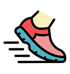 Running Shoes Icon Color Outline