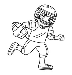 American Football Player Isolated Coloring Page