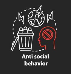 Anti Social Behavior Chalk Concept Icon