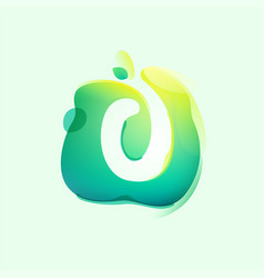 Number Zero Logo In Eco Gradient Splash Blot With