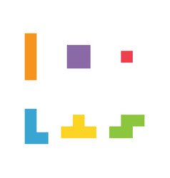 Set Of Color Tetris Block Color Puzzle Icon