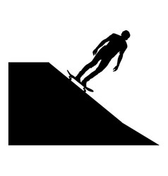 Skateboarder In Skate Park Ramp Silhouette