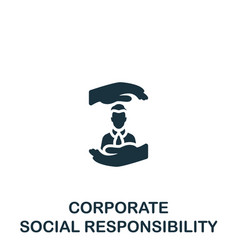 Corporate Social Responsibility Icon Monochrome