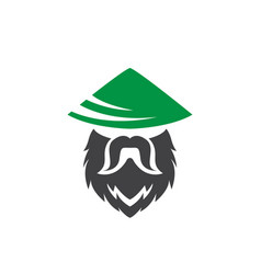 Old Man Farmer Long Beard Logo Design Graphic