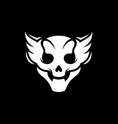 Skull Winged Simple Logo Design