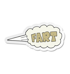 Sticker Of A Cartoon Fart Symbol