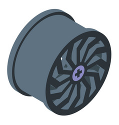 Tuning Wheel Icon Isometric Sport Car