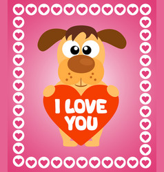 Valentines Day Background With Dog