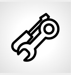 Wrench With Screwdriver Line Icon