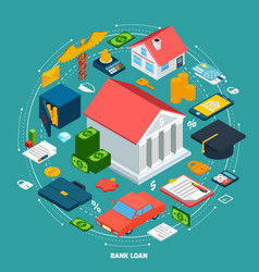 Bank Loan Isometric Concept