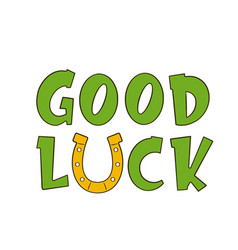 Good Luck Lettering With Horseshoe