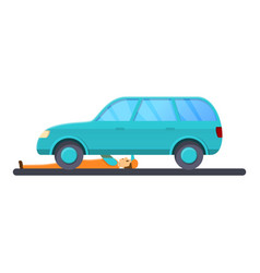 Mechanic Under Car Icon Cartoon Style