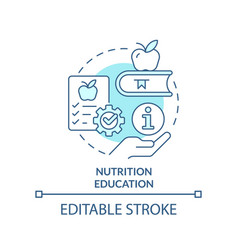 Nutrition Education Turquoise Concept Icon