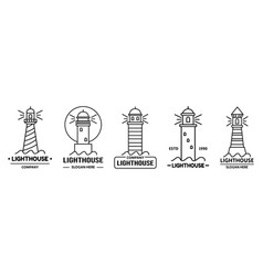 Sea Lighthouse Logo Port Beacon Black Line