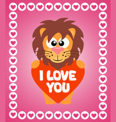 Valentines Day Background With Lion