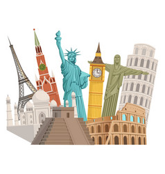 World Travel Tour Landmarks Tourist Places Icon