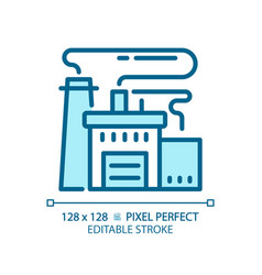 2d Editable Thin Line Factory Icon