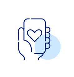 Hand Holding Smartphone With A Heart Symbol