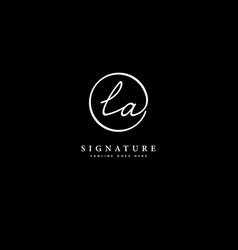 L A La Initial Letter Handwritten Signature Logo