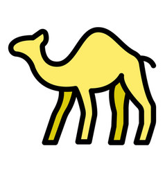 Riding Camel Icon Color Outline