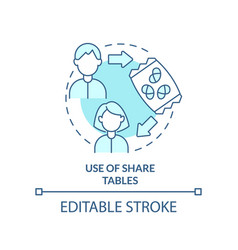 Use Of Share Tables Turquoise Concept Icon