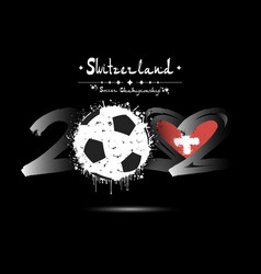 2022 Soccer Ball Heart With Flag Of Switzerland