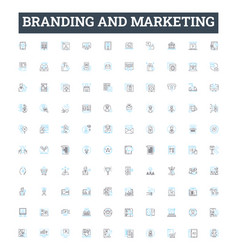 Branding And Marketing Line Icons Set