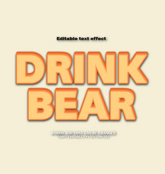 Drink Bear Editable Text Effect Cartoon Style