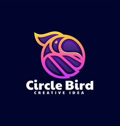 Logo Circle Bird Gradient Line Art Style