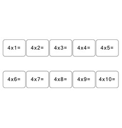 Multiplication And Division Table Of 4 Maths Card