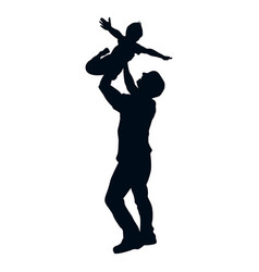 Father Throwing Child Silhouette