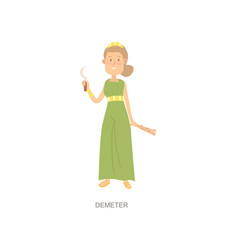 Greek Mythology Woman God Demeter In Long Green